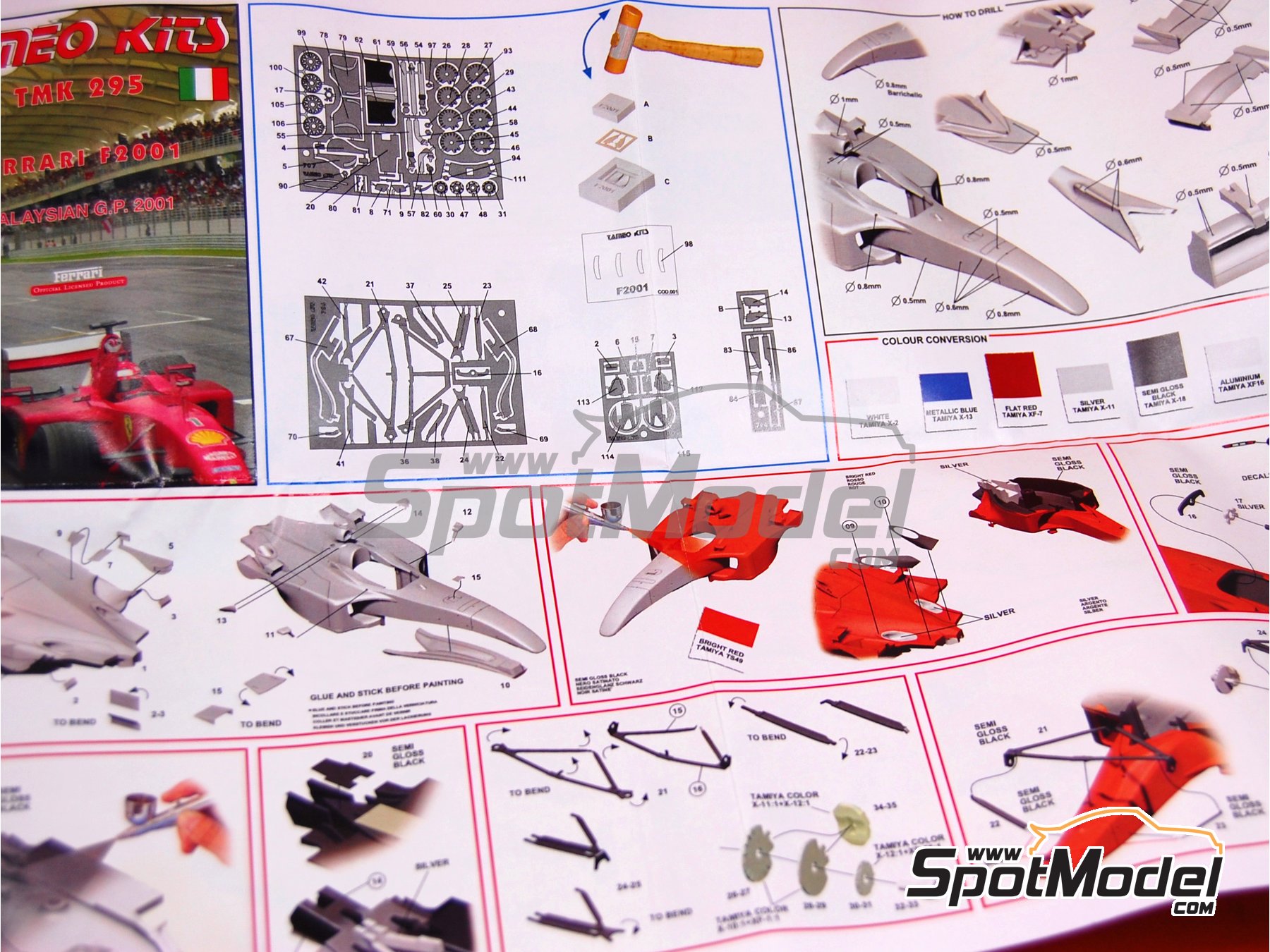 Tameo Kits TMK295: Car scale model kit 1/43 scale - Ferrari F2001